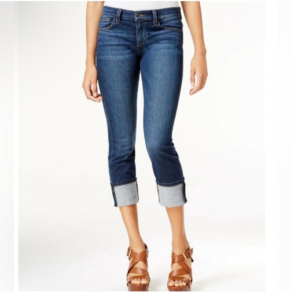 Joes Jeans Brilla Cuffed Cropped Jeans Lexington‎ Wash Blue 26 Mid Rise Stretch